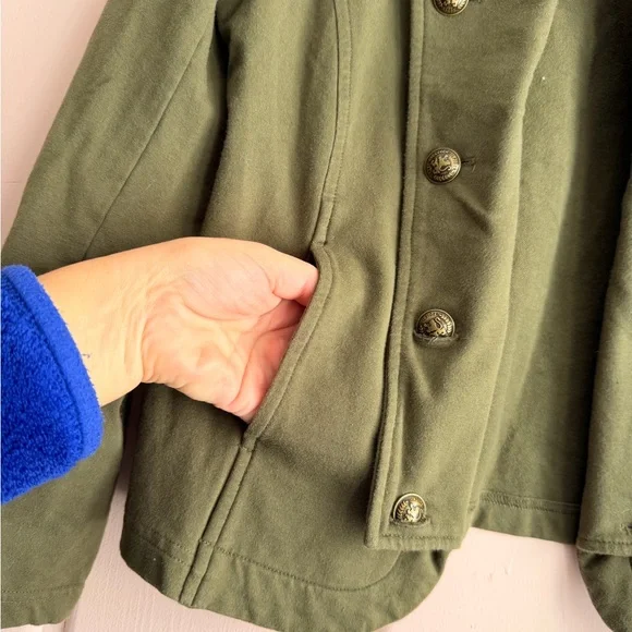 Tommy Hilfiger  Green Military Style Women's Cotton Jacket Sz medium - Picture 3 of 6